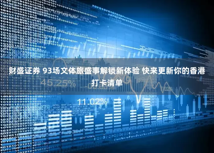 财盛证券 93场文体旅盛事解锁新体验 快来更新你的香港打卡清单